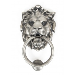 Lion's Head Door Knocker - Antique Pewter