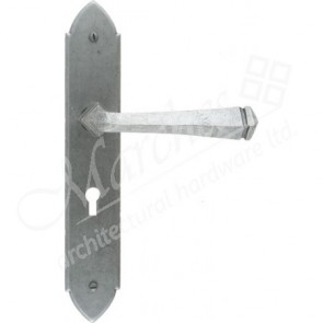 Gothic Lever Handle Sets - Pewter