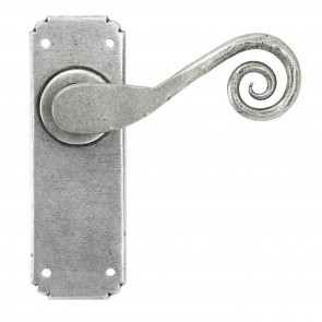 Monkeytail Lever Handle Set - Pewter 