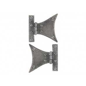 Handmade Half Butterfly Hinge (pair) - Pewter 