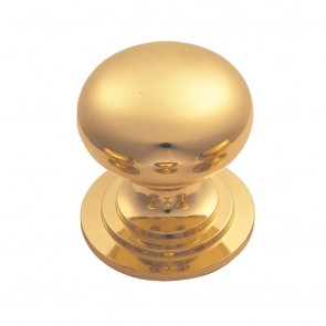 Victorian Cupboard Knob - Polished Brass