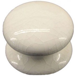 Porcelain Single Knob 60mm - White Crackle