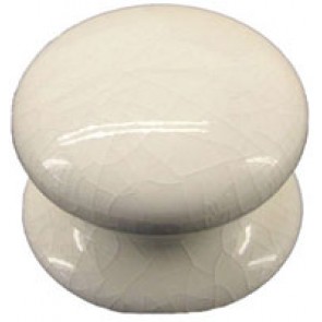 Ceramic Victorian Knob 32mm - White Crackle