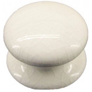 Porcelain Cupboard Knob - White Crackle