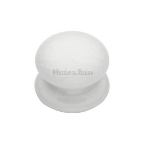 Ceramic Victorian Knob 32mm - White Crackle