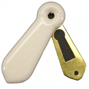 Porcelain Escutcheons (Pair) - White Crackle