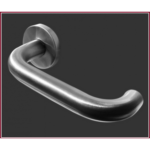 Unsprung Safety Lever on Rose Handle - Satin Stainless Steel