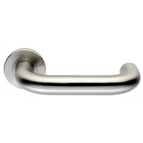 19mm Sprung Safety Lever Handle on Rose Grade 316 SSS