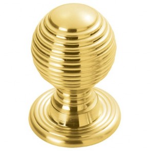 Queen Anne Cupboard Knob - Polished Brass