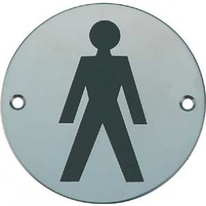 Mens Toilet Sign - Satin Stainless Steel 