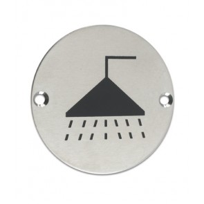 Showers Sign 76mm - Satin Stainless Steel 