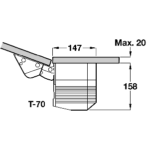 Swing Up Flap Fitting Grey / Ni Pl