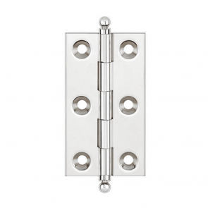 63 x 50 Ball Finial Hinge (PR) With Screws - Satin Chrome