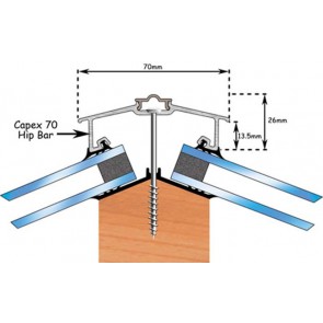Exitex - Capex 70 Hip Bar + Rag 55 3m - Aluminium