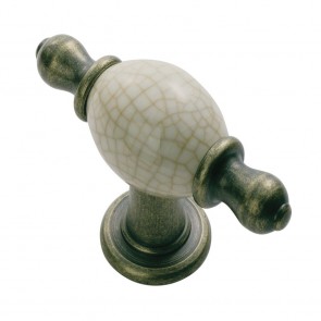 Antique Steel Crackle Glaze Knob Porcelain