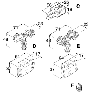 Häfele System 9 Infront fitting set