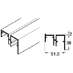 Bottom Guide Rail Anod Alu 3m