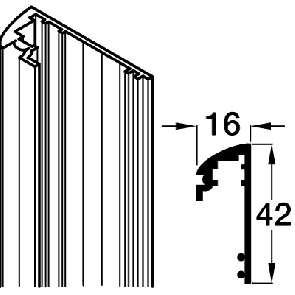 Front Track 2.5m Anod Alu