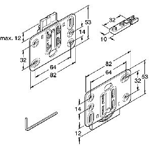 HAWA-Miniroll 25 fitting set