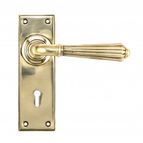 Hinton Lever Handles - Aged Brass
