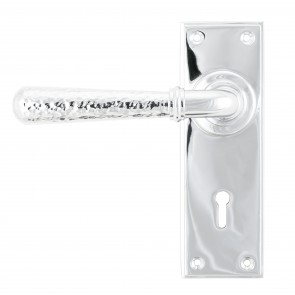 Hammered Newbury Lever Handles - Polished Chrome