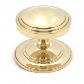 Art Deco Centre Door Knob - Polished Brass