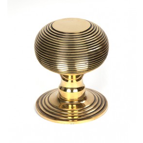 Beehive Centre Door Knob - Aged Brass