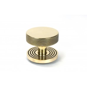 Brompton Centre Door Knob (Beehive) - Aged Brass