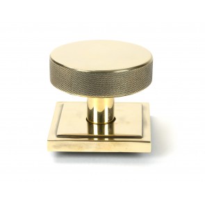 Brompton Centre Door Knob (Square) - Aged Brass