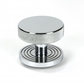 Brompton Centre Door Knob (Beehive) - Polished Chrome