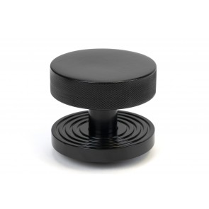 Brompton Centre Door Knob (Beehive) - Black
