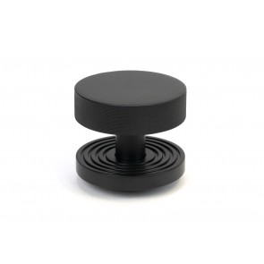 Brompton Centre Door Knob (Beehive) - Matt Black