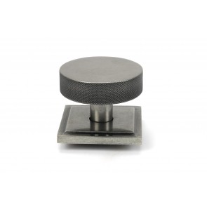 Brompton Centre Door Knob (Square) - Pewter