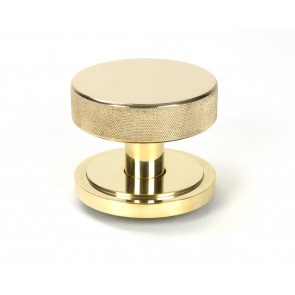 Brompton Centre Door Knob (Art Deco) - Polished Brass