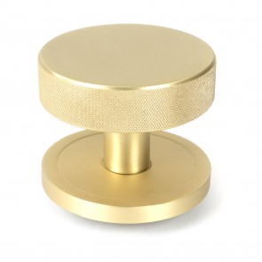 Brompton Centre Door Knob (Plain) - Satin Brass