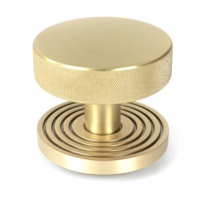 Brompton Centre Door Knob (Beehive) - Satin Brass