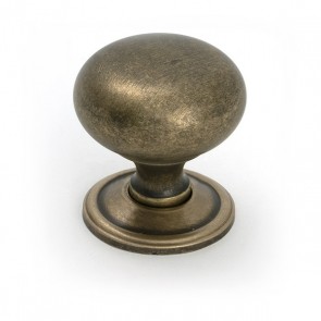 Mushroom Cabinet Knob - Burnished Brass - Various Sizes