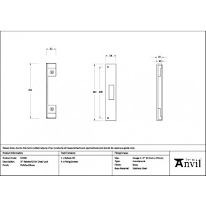 ½" Rebate Kit for Dead Lock - Various Finishes