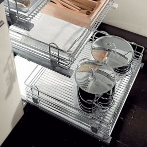 Pull out chrome wire basket, for 400-1000 mm cabinet width