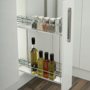 Pull out storage unit, for 150 mm cabinet width, soft closing