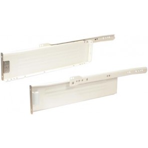 Metal drawer sides,  85 mm high, cream-white finish