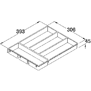 Cutlery Ins F 450-600mm Drawer