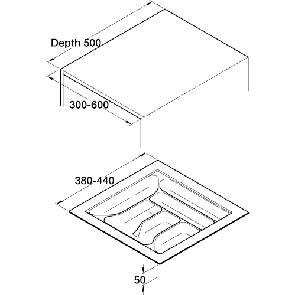 Cutlery inserts, 380-440 mm deep