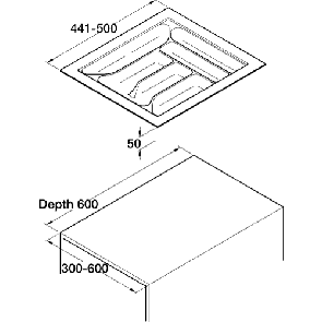 Cutlery inserts, 441-500 mm deep