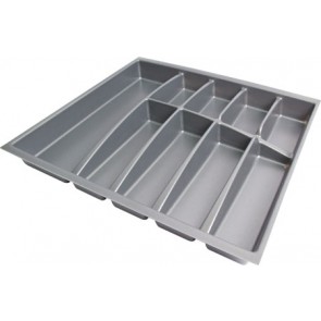 Cutlery insert, anthracite plastic, to suit Blum drawer boxes, 423 mm depth