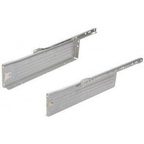 Essentials metal drawer sides,  86 mm high, aluminium (RAL 9006) finish