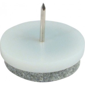 Pin type felt glides, felt/plastic