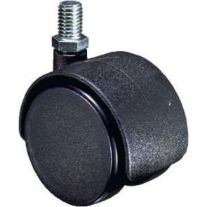 Twin Castor Black Dowel 30mm