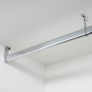 Wardrobe rail set - 1.8m - polished chrome