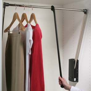 Pull down wardrobe rail